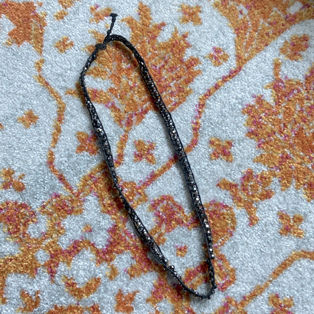 Chic Black and Silver Beaded Necklace